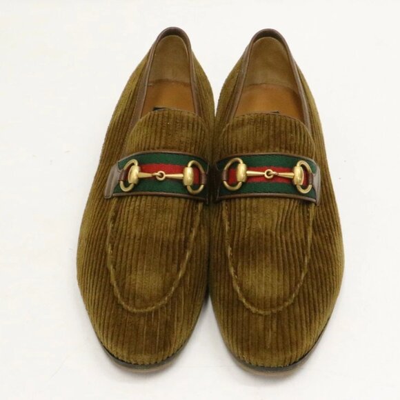 Gucci Paride Horsebit GG Logo Brow Suede Loafers Mens Size G 8.5/US 9/EU 42.5 - Picture 8 of 16